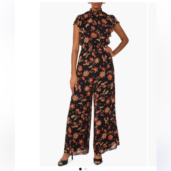 Cynthia Steffe Smocked Wide Leg Jumpsuit. M - Picture 1 of 11
